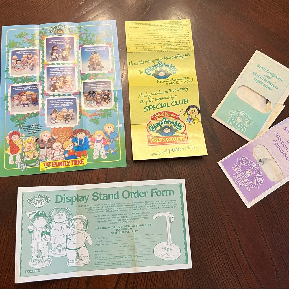 ❤️3/$25 Vintage 1988 Cabbage Patch Kids Brochure Bundle Family Tree